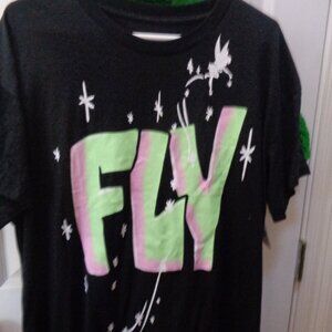 Disney Black T-Shirt Tinker Bell FLY Men's Large NWT